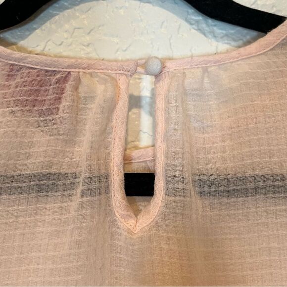 Urban Outfitters Piplette by Alice Ritter Embroidered Sheer Pink Top size Large - Picture 5 of 8